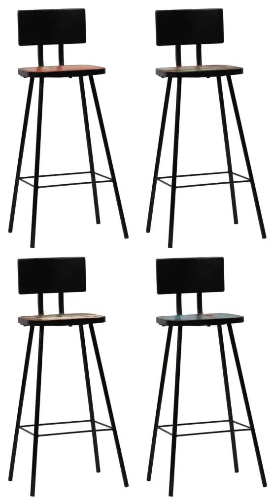 Conjunto de bar 5 pcs madeira recuperada maciça multicor
