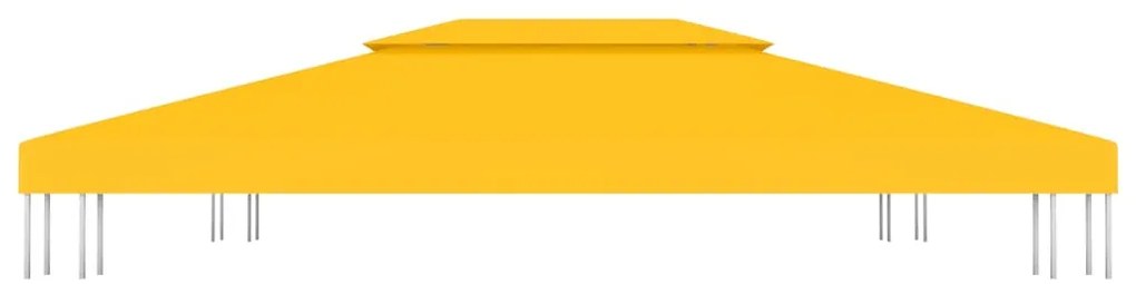 Cobertura de gazebo com 2 camadas 310 g/m² 4x3 m amarelo