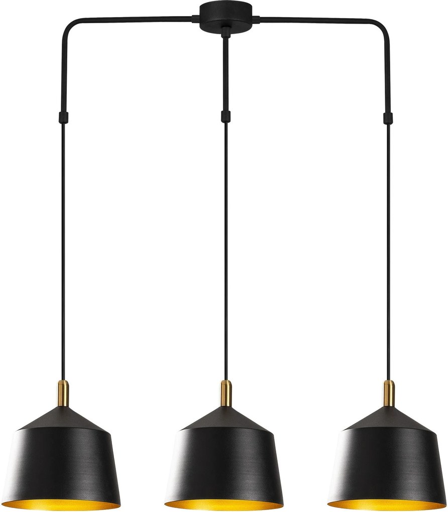 Candeeiro de Teto Saglam – Preto e Dourado – 89 x 25 cm