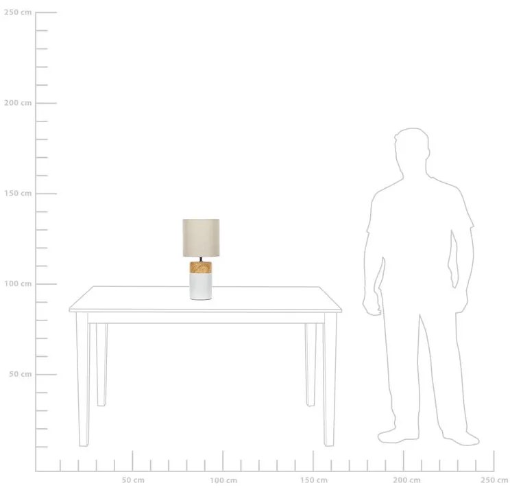 Candeeiro de mesa em cerâmica creme castanho claro e branco 43 cm ALZEYA Beliani