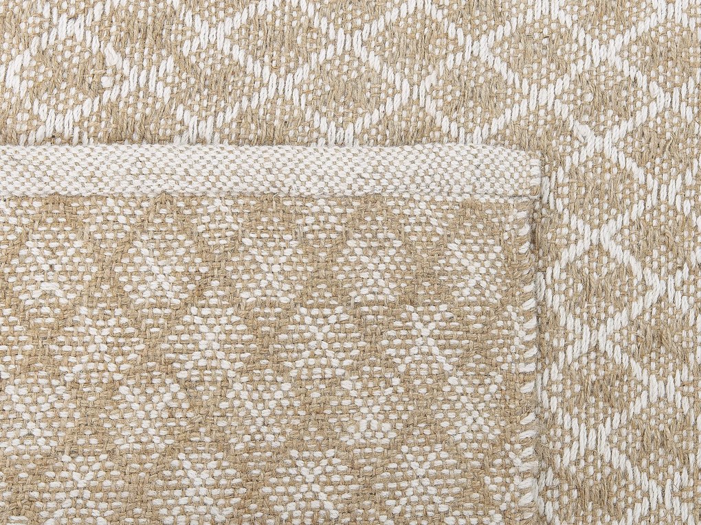 Tapete de juta creme 80 x 150 cm AKBEZ Beliani