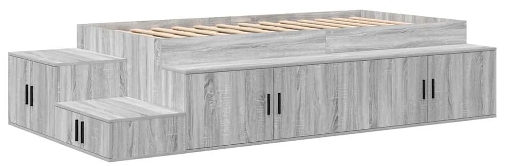 Cama de Armazenamento Cinza Sonoma 80x200 cm