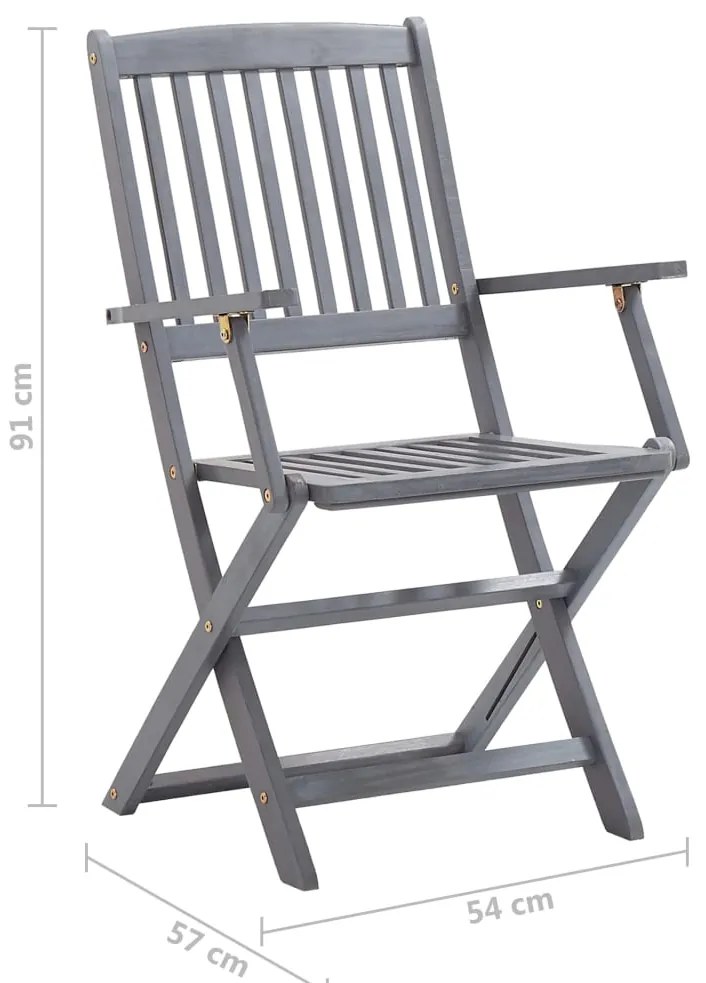 Cadeiras exterior dobráveis c/ almofadões 2 pcs acácia maciça