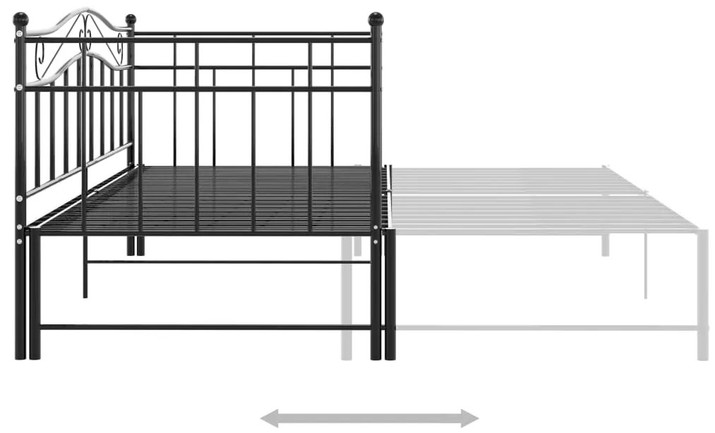 Estrutura sofá-cama de puxar 90x200 cm metal preto