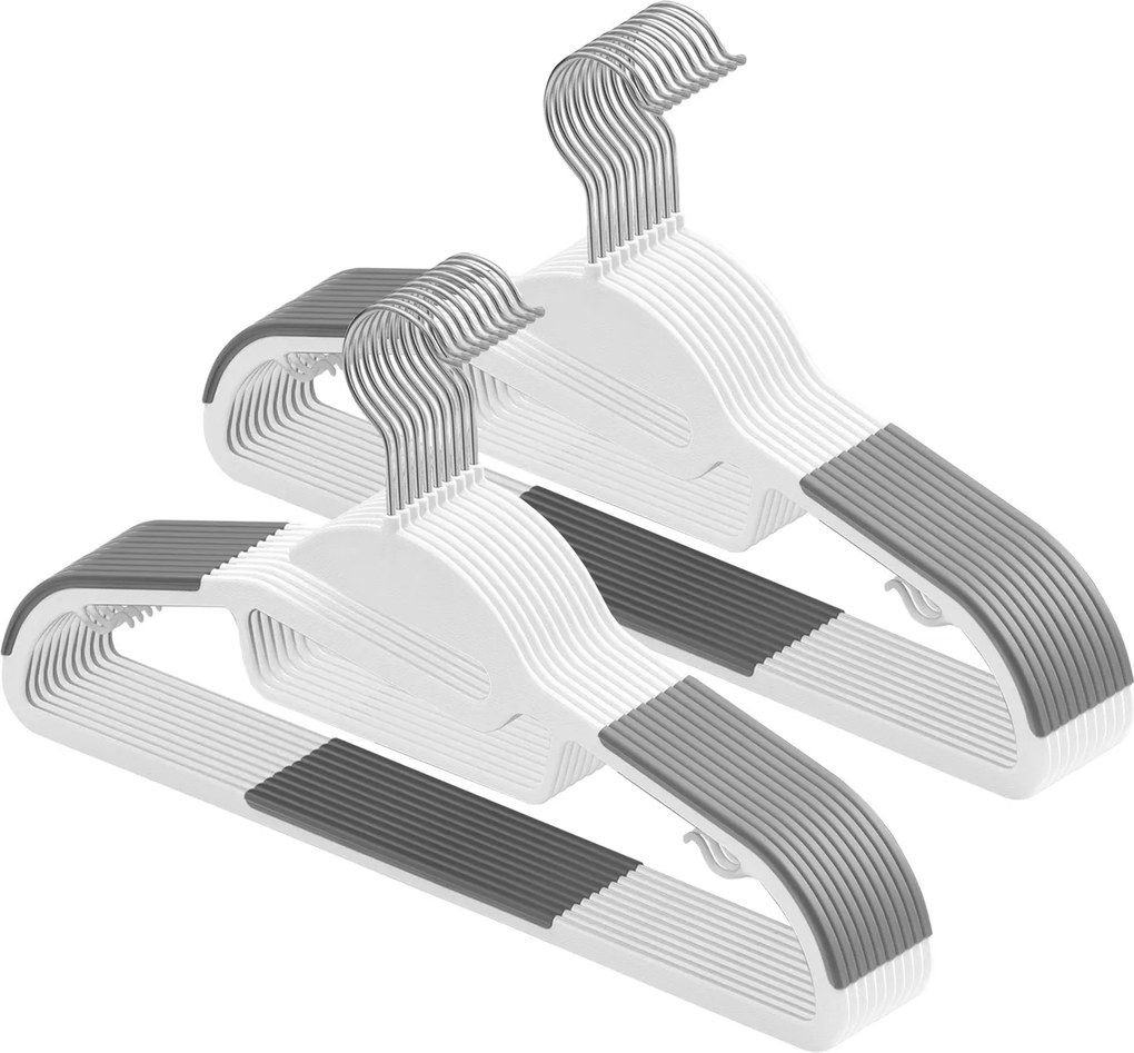Conjunto de 20 unidades de plástico, , com abertura em forma de U branco-cinzento escuro