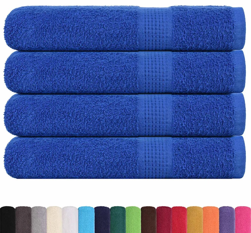 Toalhas 4 pcs 100x200 cm 360 gsm 100% algodão azul