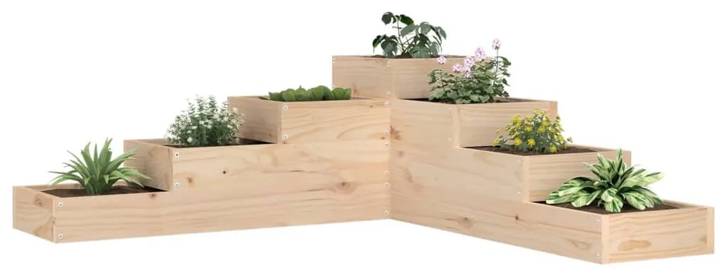 vidaXL Floreira de jardim com 4 níveis 106x104,5x36 cm pinho maciço