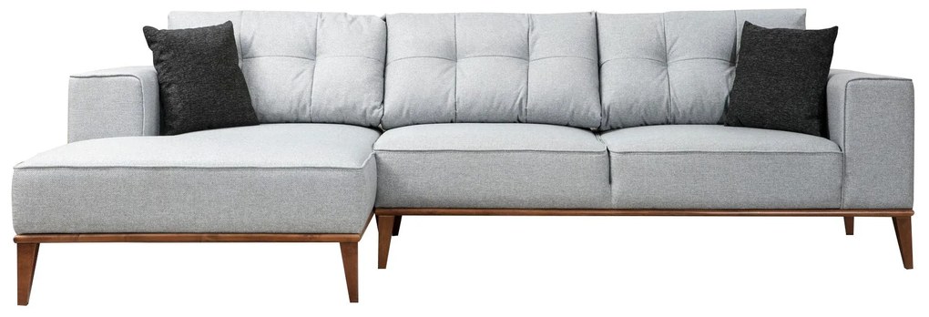 Sofá-Cama de Canto Montana - Cinza Claro - 288 x 160 cm