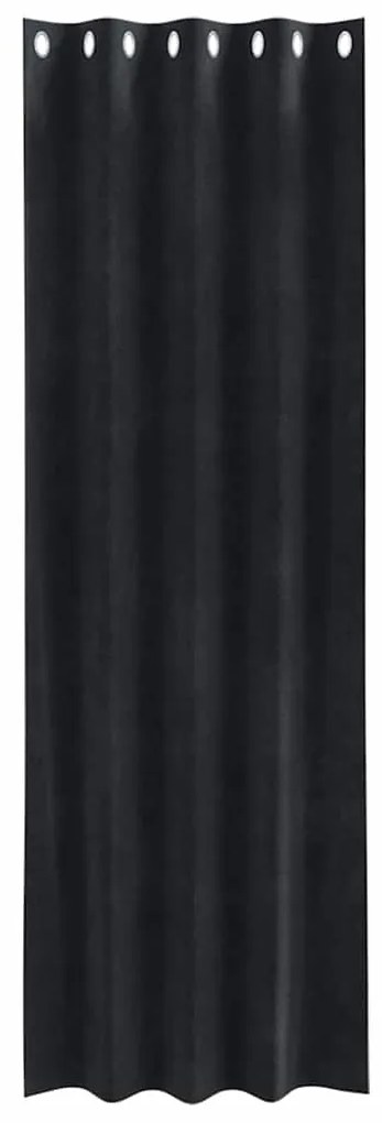 Cortinas Blackout vidaXL com Ilhós 2 pcs Veludo Preto