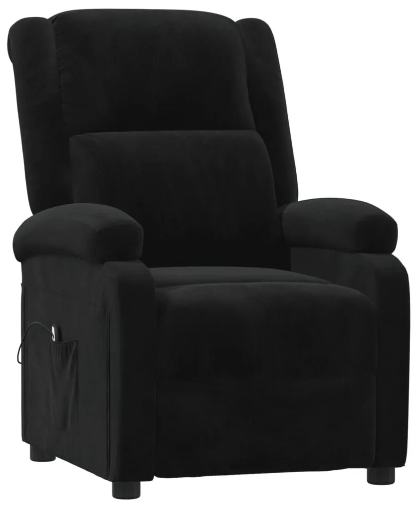 Poltrona de massagens reclinável veludo preto