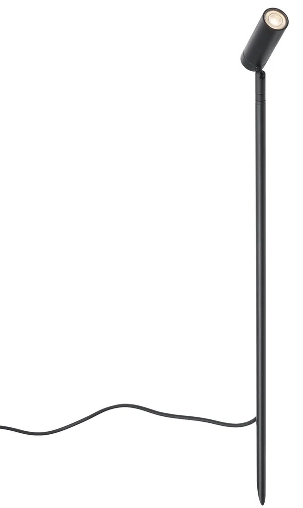 Foco preto 80cm incl. LED ajustável IP65 incl. Cabo e ficha - Carl