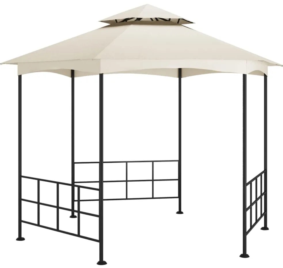 vidaXL Gazebo com paredes laterais 3,1x2,7 m cor creme