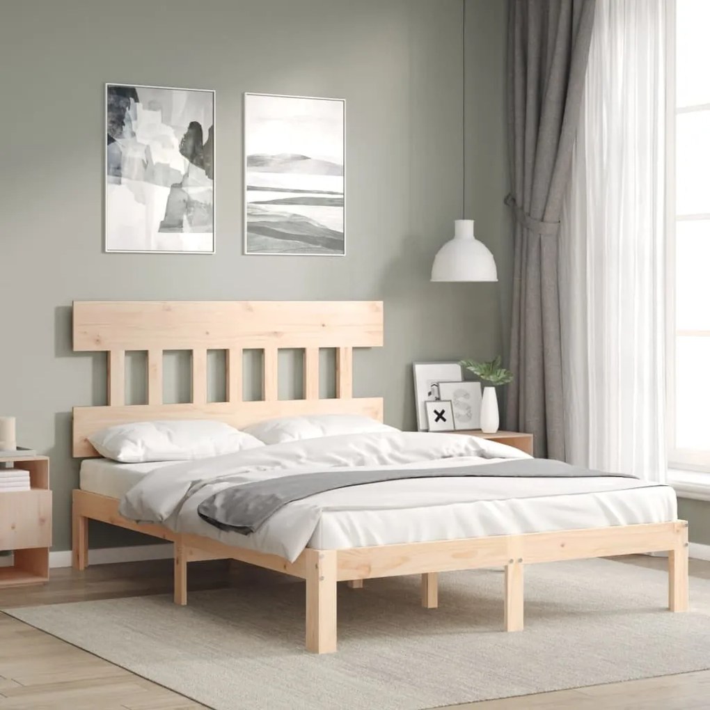 vidaXL Cama sem colchão 120x200 cm madeira de pinho maciça