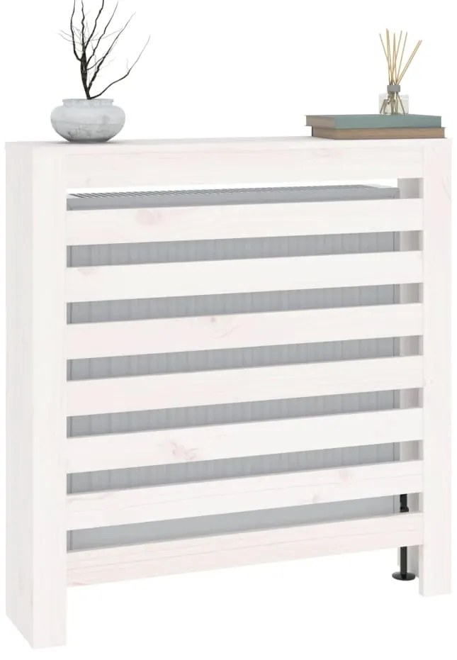 Cobertura de radiador 79,5x19x84 cm pinho maciço branca