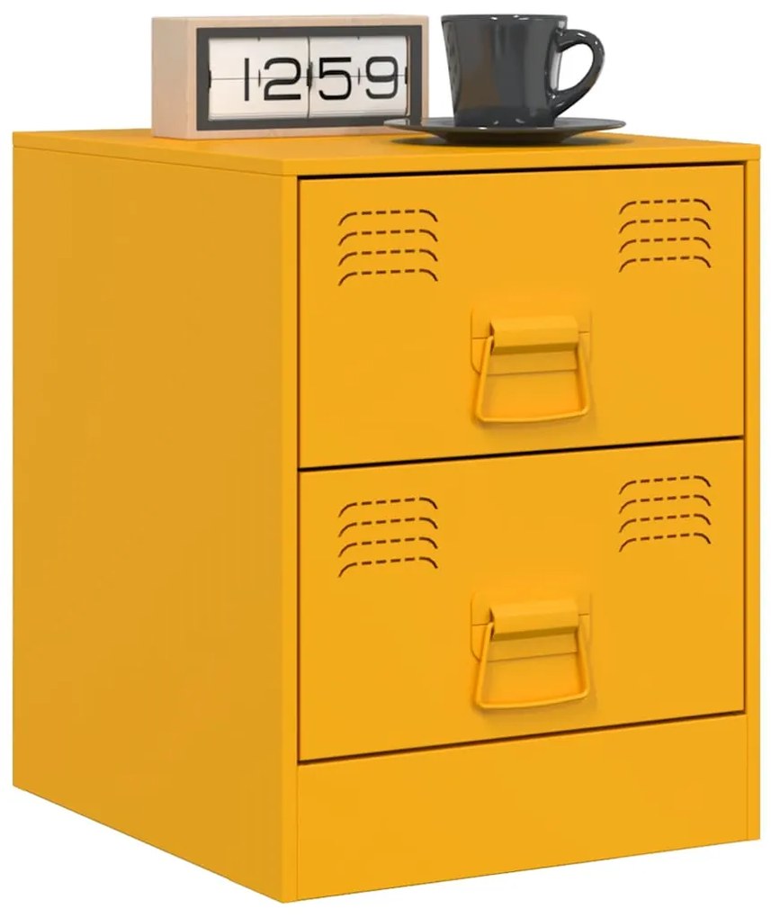 Mesa de cabeceira 34,5x39x44 cm aço amarelo