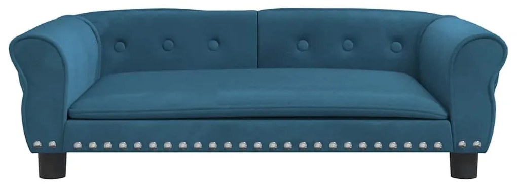 Cama para cães 95x55x30 cm veludo azul