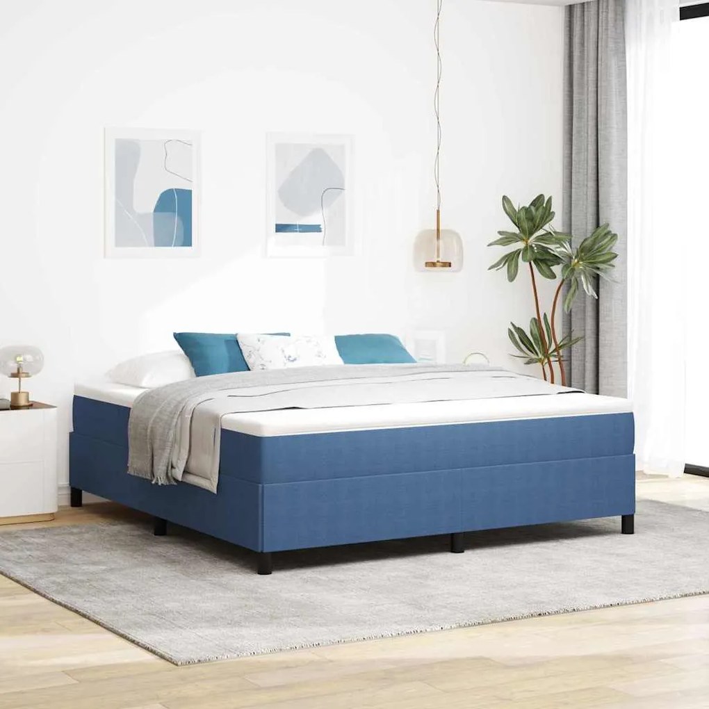 vidaXL Cama Box Azul 180 x 200 cm Veludo