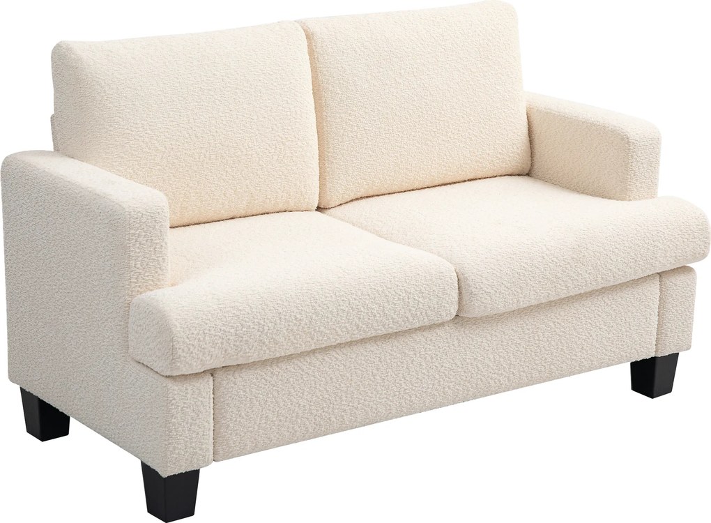 Sofá pequeno de 2 lugares com 140 (C) x 70 (P) x 85 (A) cm e almofadas de encosto removíveis, tecido chenille para sala de estar, quarto, escritório,