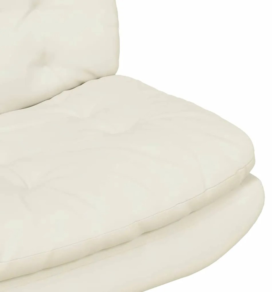 Cadeira Relaxante Giratória Creme 63 x 75 x 76 cm Veludo