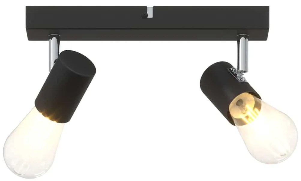 Spotlight de Teto Ajustável em Dois Sentidos Preto E27