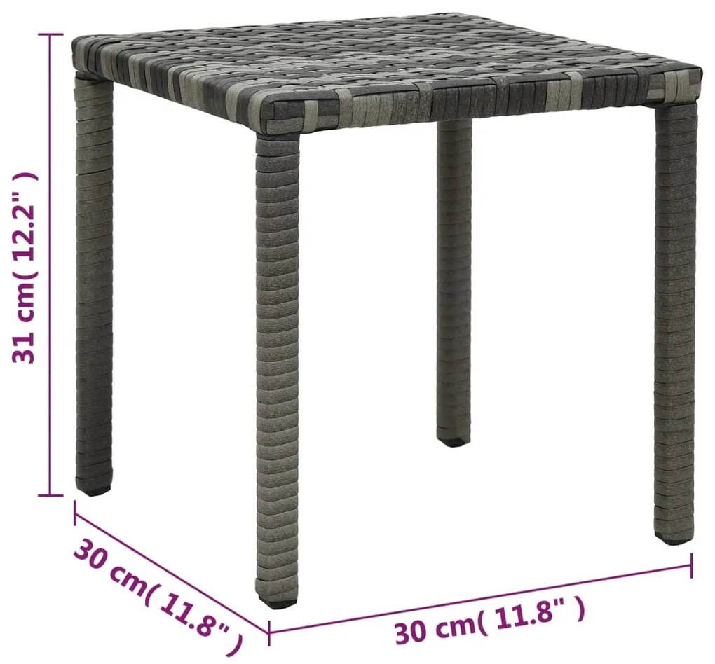 Espreguiçadeiras com mesa vime PE antracite