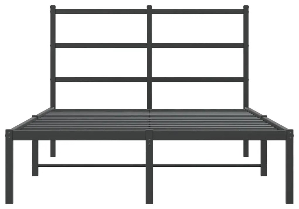 Estrutura de cama com cabeceira 120x190 cm metal preto