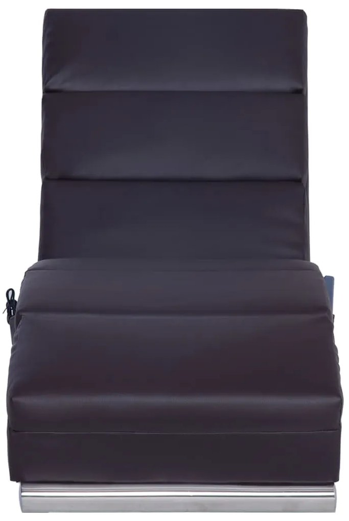 Chaise longue de massagens couro artificial castanho