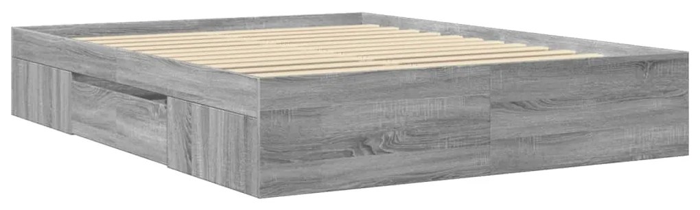 Estrutura de cama sem colchão 160x200 cm sonoma cinzento