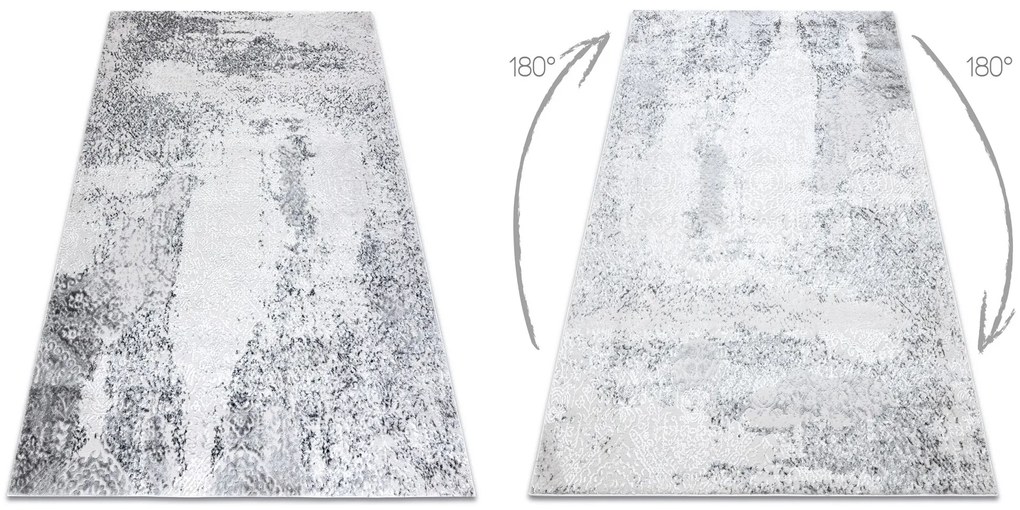 Tapete MEFE moderno 8731 Vintage - Structural dois níveis de lã cinza cinzento