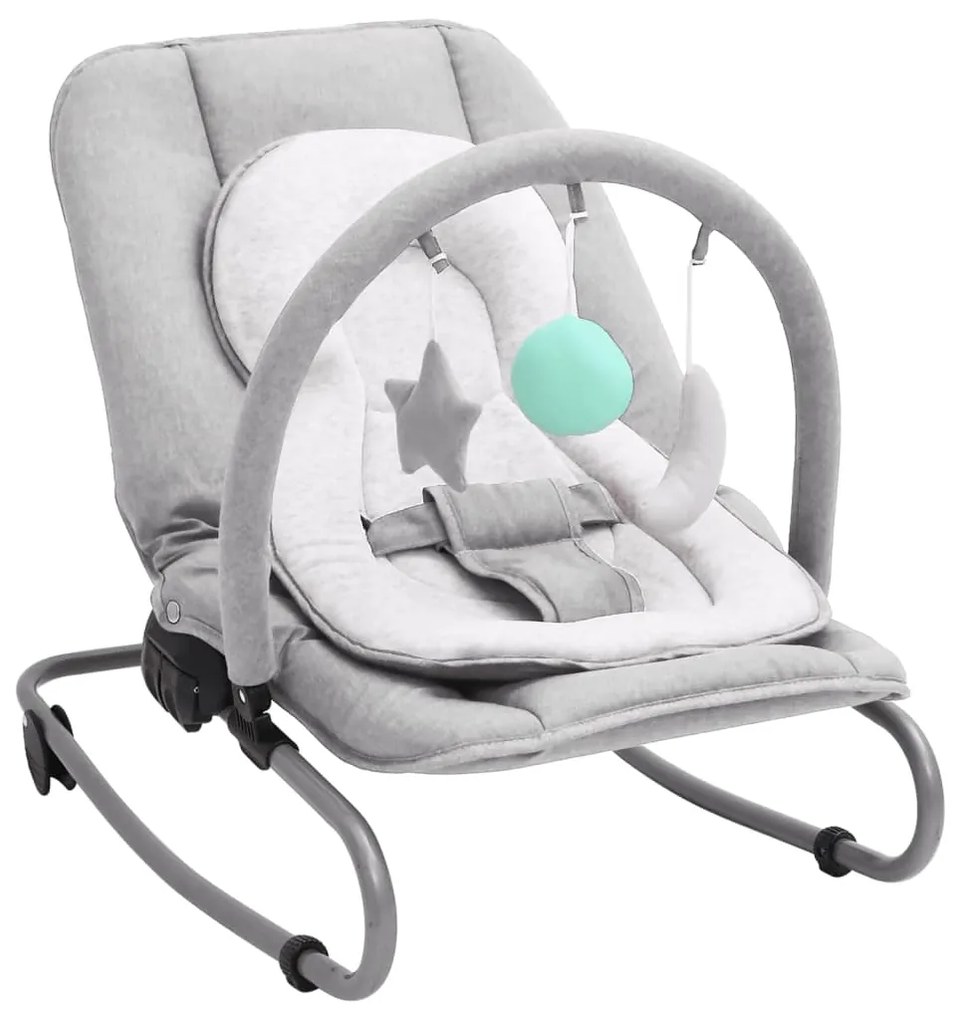 10253 vidaXL Baloiço de bebé aço cinzento-claro