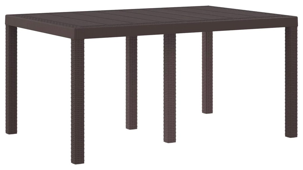 vidaXL Mesa de Jardim Castanho 150 x 100 x 73 cm vime PE