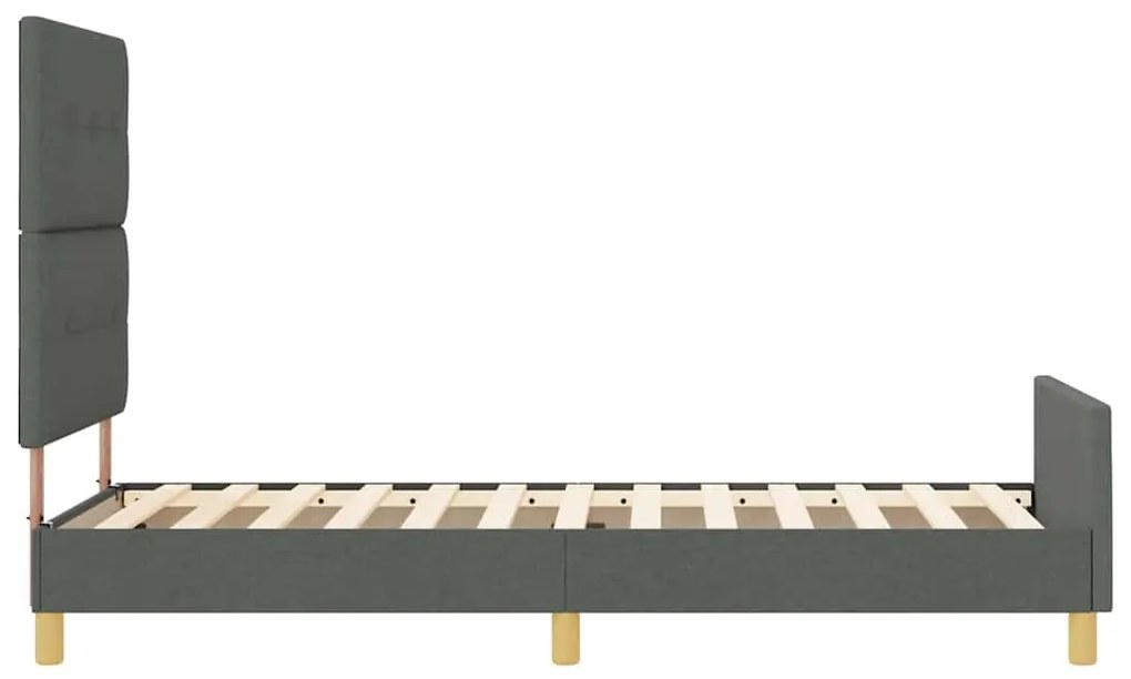 Cama vidaXL Cinza Escuro 90x200 cm Tecido