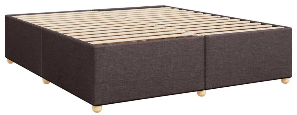 Cama com molas/colchão 200x200 cm tecido castanho-escuro