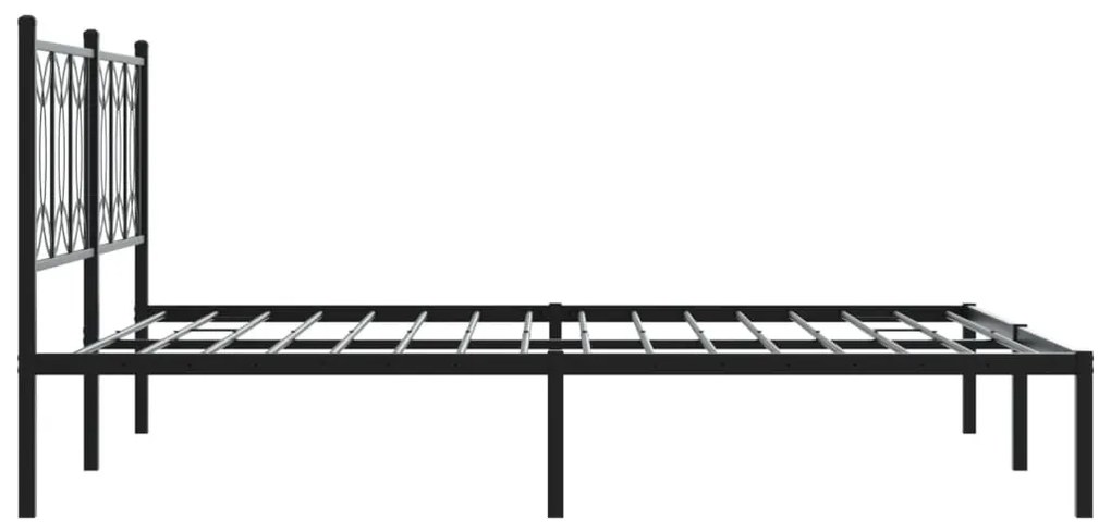 Estrutura de cama com cabeceira 160x200 cm metal preto