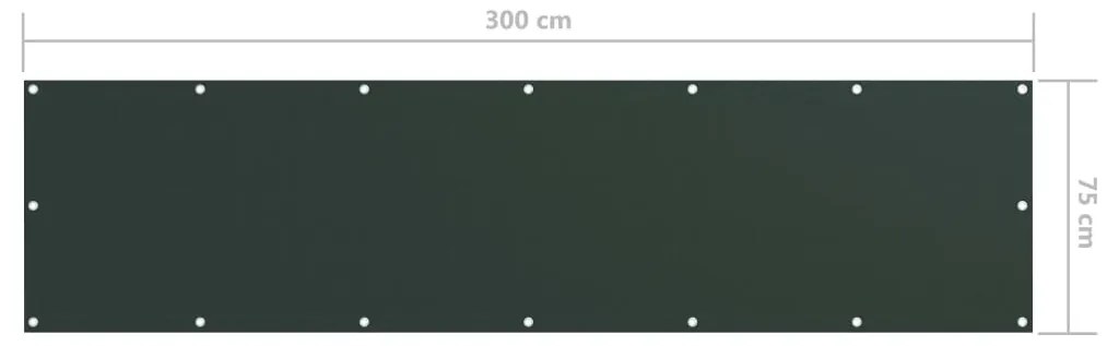 Tela de varanda 75x300 cm tecido Oxford verde-escuro