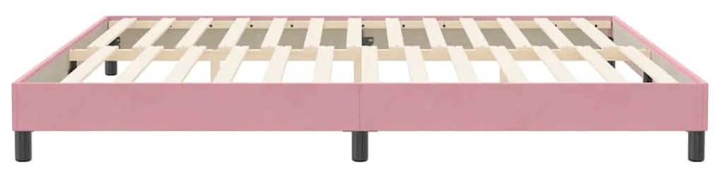 Cama com molas sem colchão 200x210 cm veludo rosa