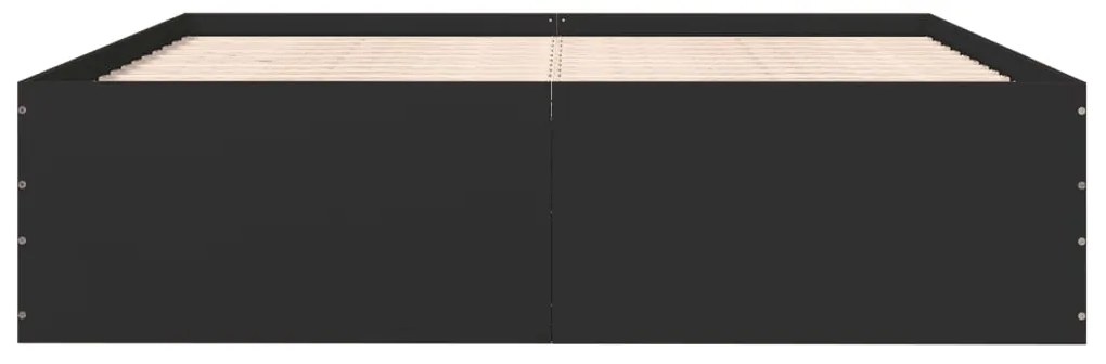 Estrutura de cama 180x200 cm derivados de madeira preto