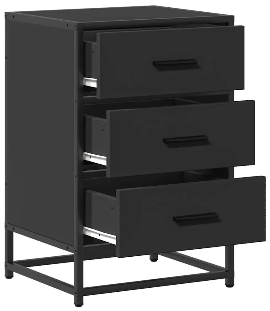 Mesa de cabeceira 40x34,5x60cm derivados de madeira preto metal