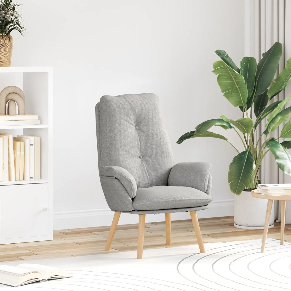 vidaXL Poltrona Relaxante em Tecido Cinza Nuvem