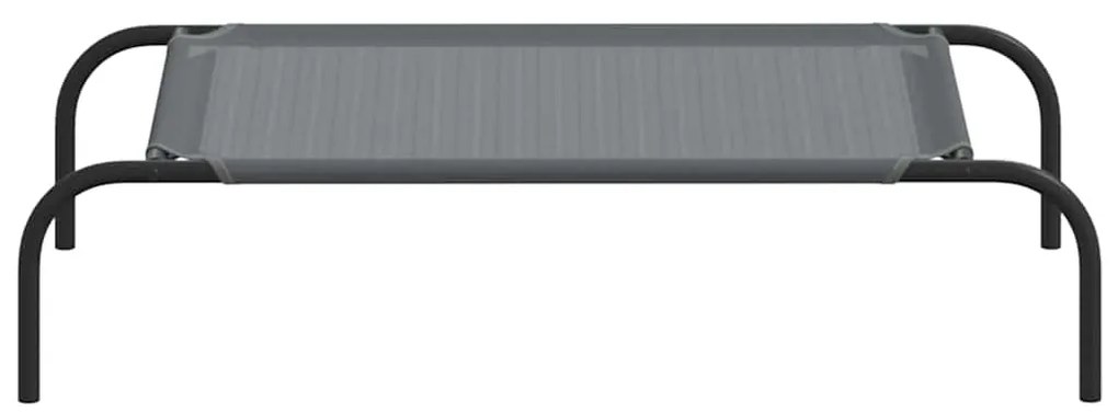 Cama para cães elevada 90x50x20 cm Textilene e aço cinzento
