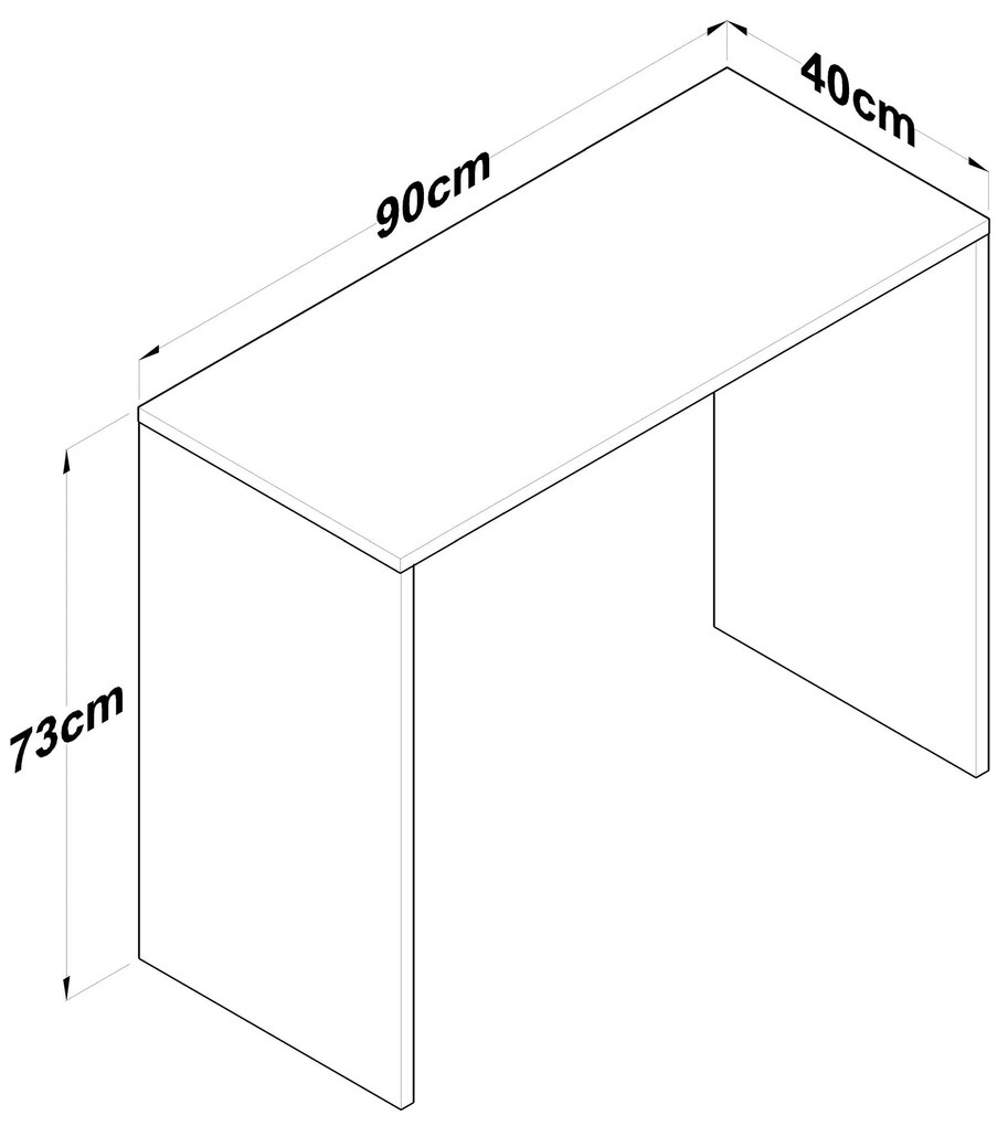 Secretária de Estudo "Simple" – Nogueira, 90x40x73 cm, Design Funciona