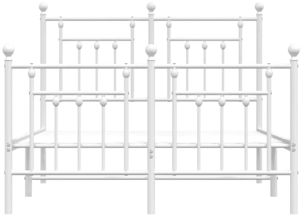 Estrutura de cama com cabeceira e pés 120x190 cm metal branco