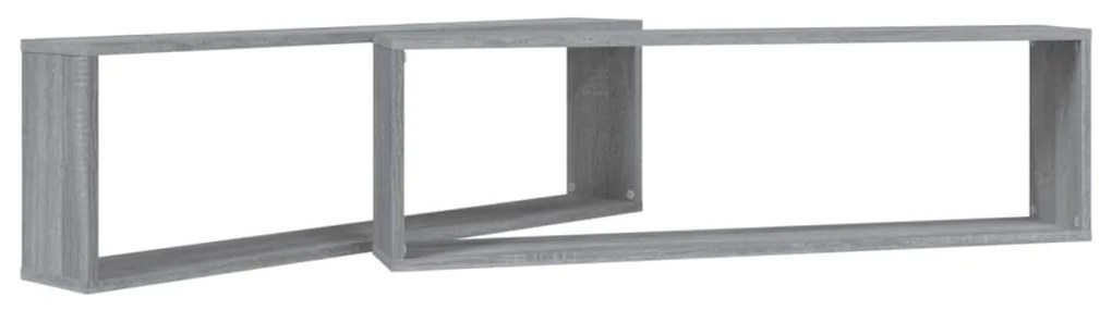 Prateleiras cubo 2 pcs 100x15x30 cm deriv. madeira cinza sonoma