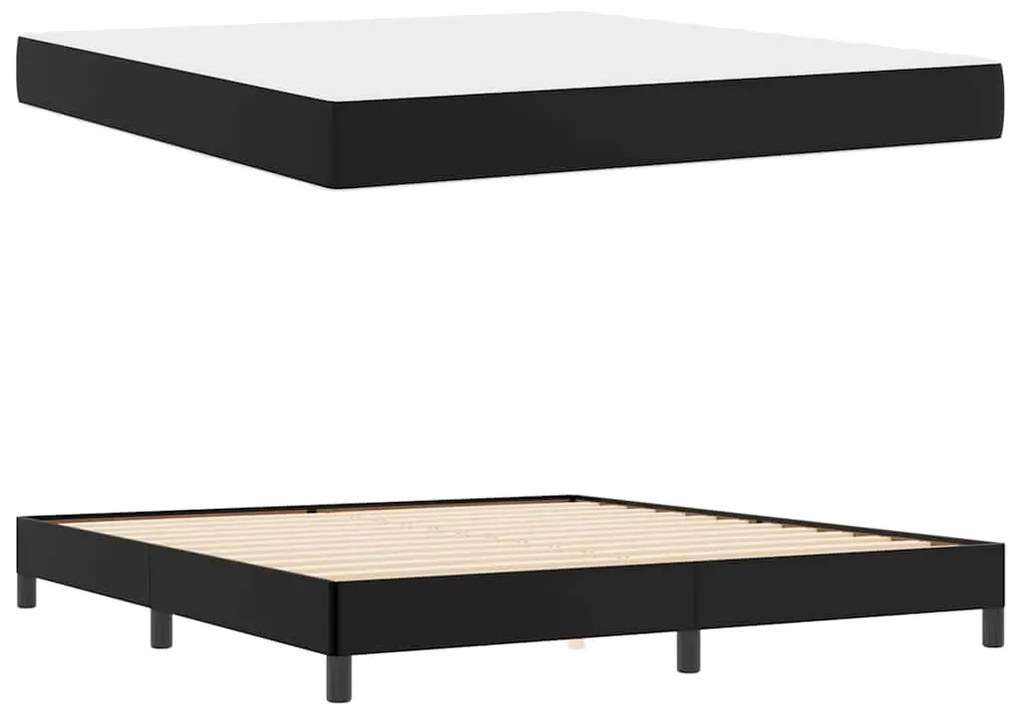 Cama Outros Preto 180 x 200 cm Couro sintético