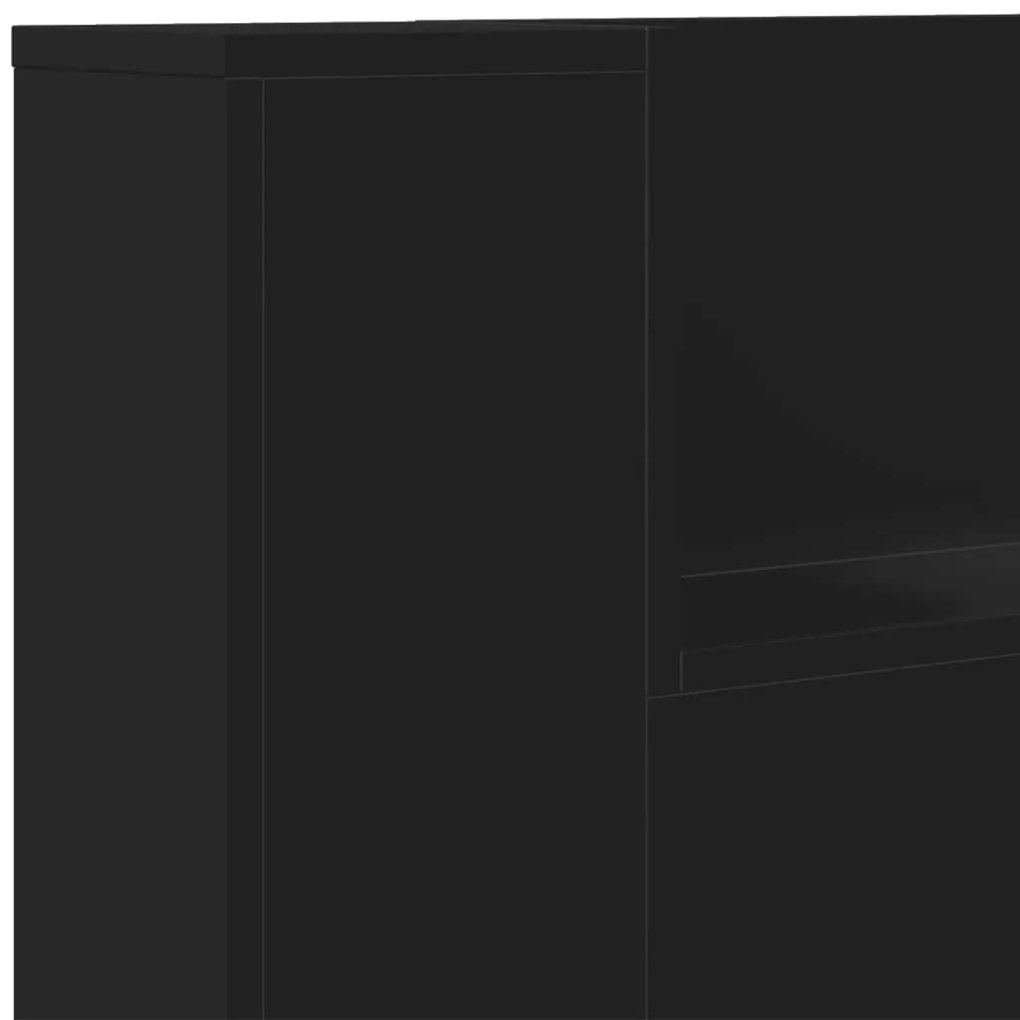 Armário de cabeceira com luzes LED 160x16,5x103,5 cm preto