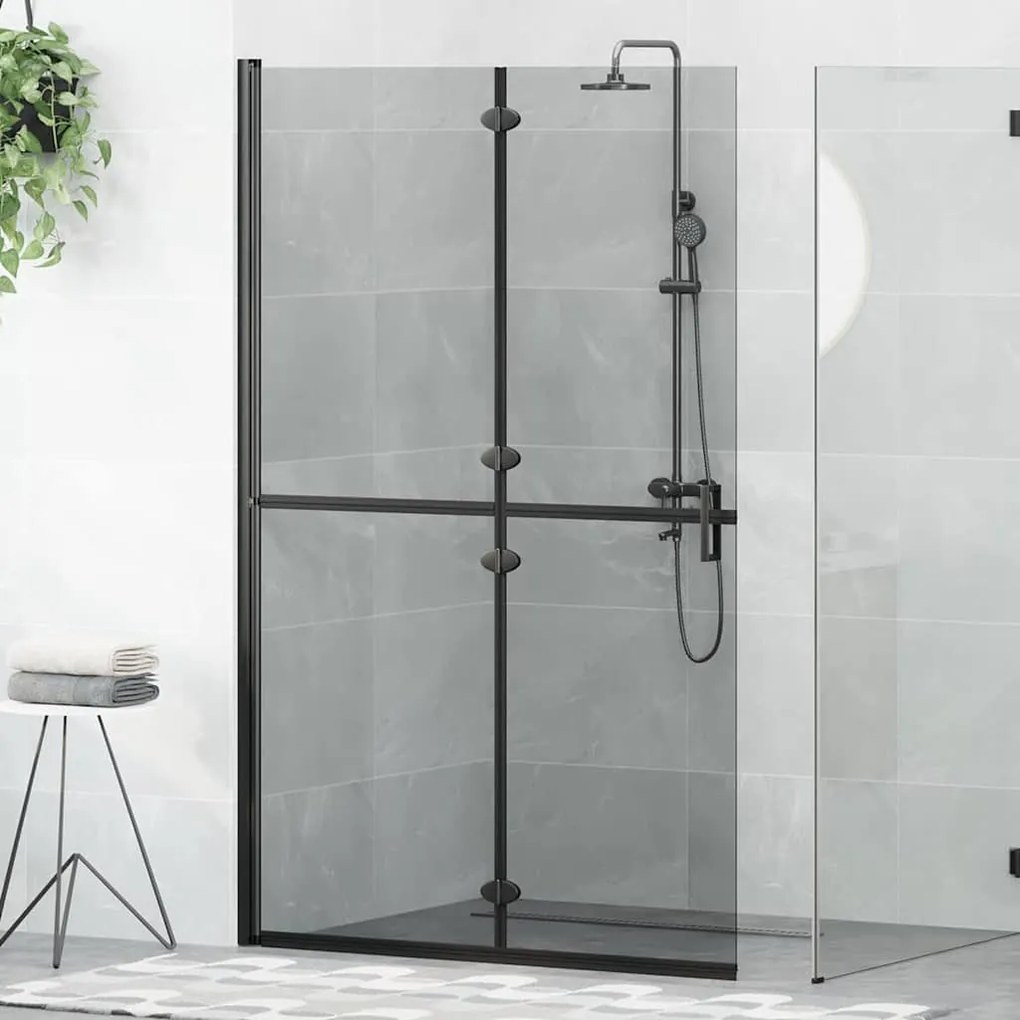 vidaXL Parede de chuveiro walk-in Preto 90 x 6.5 x 190 cm