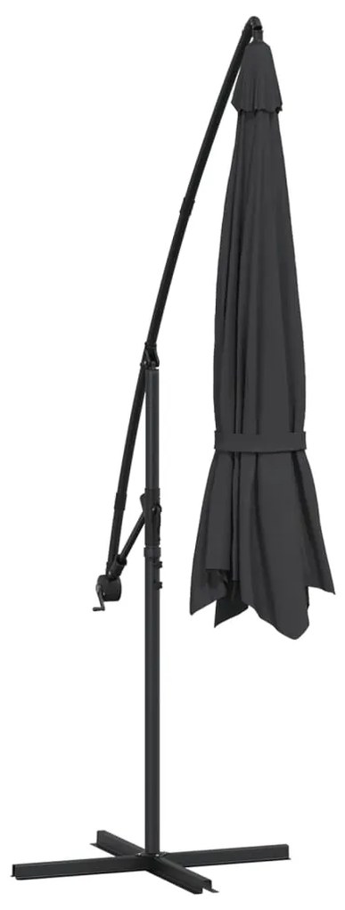 Guarda-sol de jardim cantilever c/ poste alumínio 350 cm preto