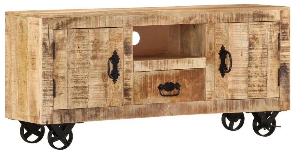 Móvel de TV 110x30x50 cm madeira de mangueira áspera