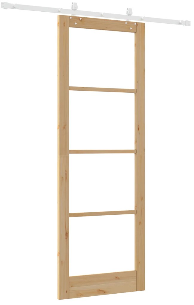 Conjunto de Porta de Correr com Hardware vidaXL 83x232 cm Madeira Sóli
