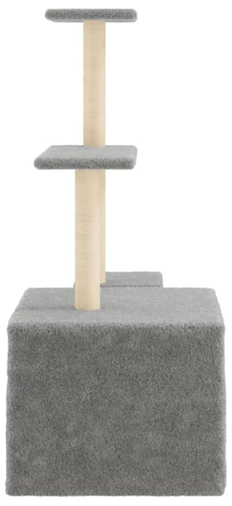 Árvore p/ gatos c/ postes arranhadores sisal 110 cm cinza-claro